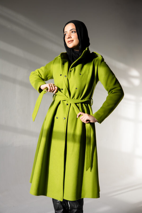 Long Coat in Lime Green