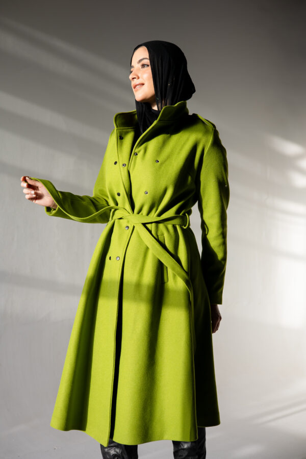 Long Coat in Lime Green