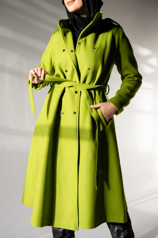 Long Coat in Lime Green