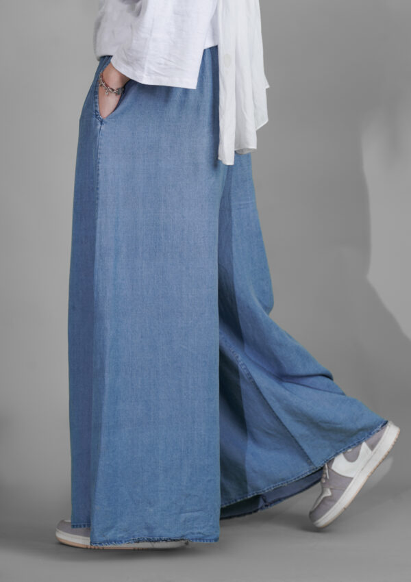 Denim wide-leg pants