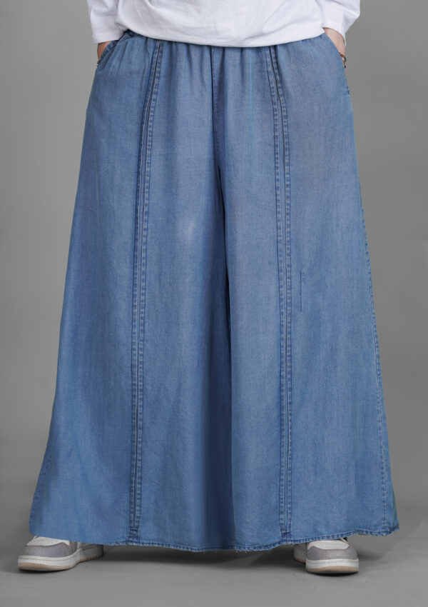 Denim wide-leg pants