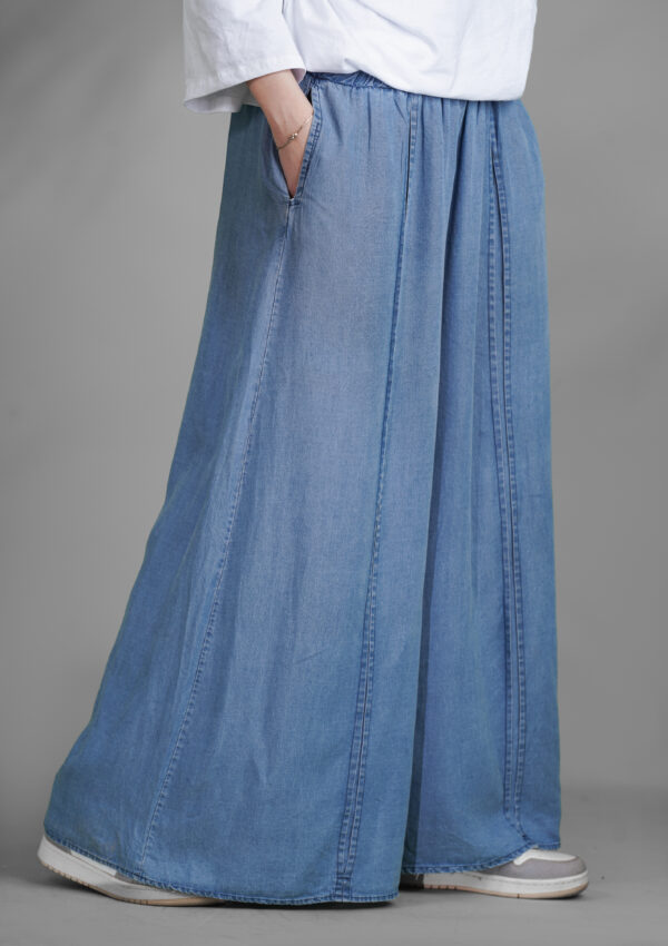 Denim wide-leg pants